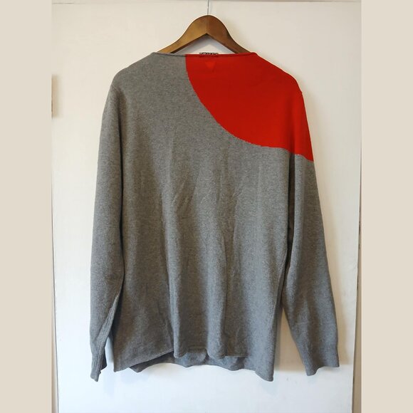 ICEBERG - Red and grey merino sweater - Sz L - Picture 3 of 7